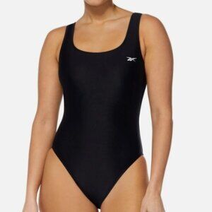 NWT! Reebok Black Athletic Scoop Neck One Piece Swimsuit NEW!